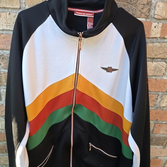 Rocawear Track Jacket Size 3XL Biggie Style Multicolor Stripes Hip Hop - Picture 12 of 12